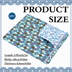 Tissu en coton à motif d'écailles de poisson&nbsp;DIY-WH0622-777B
