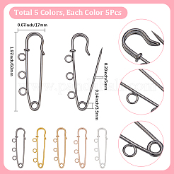 25 pièces 5 couleurs fer broche accessoires&nbsp;FIND-SP0006-11