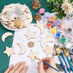 Kit para hacer pendientes colgantes de luna y estrella&nbsp;DIY-PH0013-43