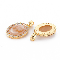 Pendenti in ottone con zirconi lilla&nbsp;KK-N233-121C-NF
