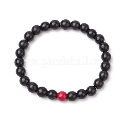 Stretch-Armbänder aus synthetischen türkisfarbenen Perlen für Frauen und Männer&nbsp;BJEW-JB11547-01