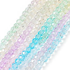 8 Stränge 4 Farben transparente Glasperlenstränge&nbsp;GLAA-TA0001-23