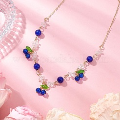 2 collier à bavette en verre craquelé et cristal de quartz naturel pour femme&nbsp;NJEW-JN05202