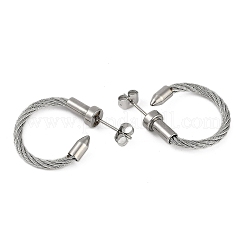 Orecchini a perno twist in acciaio inossidabile 304 per donna&nbsp;EJEW-M023-05C