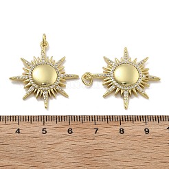 Pendenti in zirconi cubici trasparenti in micro pavè di ottone&nbsp;KK-U060-10G