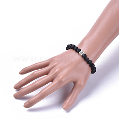 Bracelets extensibles en pierre de lave naturelle&nbsp;BJEW-JB04492-01