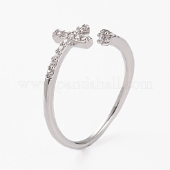 Anneaux de manchette en laiton micro pave zircone cubique&nbsp;RJEW-C101-07