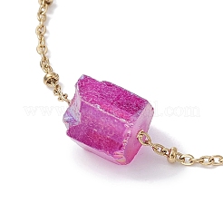 Rechteckige Gliederarmbänder aus gefärbtem Naturquarz&nbsp;BJEW-JB09741