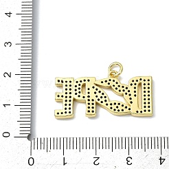 Pendentifs avec zircon cubiques à micro-pavés en laiton&nbsp;KK-H270-07B-01