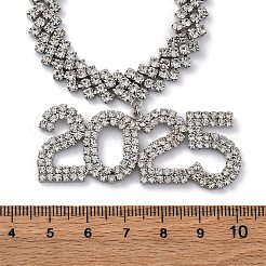 Collane con ciondolo in ottone e cristallo pieno di strass 2025 per donna&nbsp;NJEW-Q005-01P