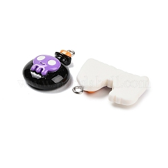 Pendentifs en résine opaque d'halloween&nbsp;RESI-H040-01D-P