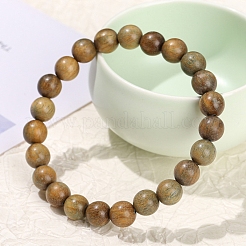 Stretch-Armbänder aus natürlichem Sandelholz mit runden Perlen für Männer und Frauen&nbsp;PW-WG55664-02