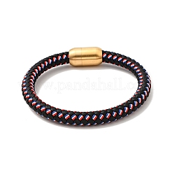 Geflochtenes Armband aus Mikrofaser-Leder mit runder Kordel und Verschluss aus 304er Edelstahl für Männer und Frauen&nbsp;BJEW-C021-11