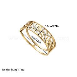 Bracelets articulés en acier inoxydable 304 avec micro pavé de strass et feuilles creuses&nbsp;FS-WG5CACC-01