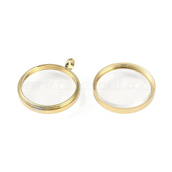 Ionenplattierung (IP) 304 Edelstahl Medaillon Anhänger&nbsp;STAS-S132-15G-02