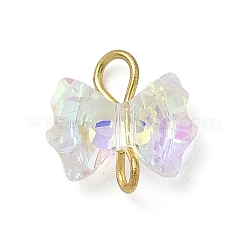 4 Stück 4 Farben Galvanisierte Glas-Bowknot-Anschluss-Charms&nbsp;PALLOY-JF04406-01