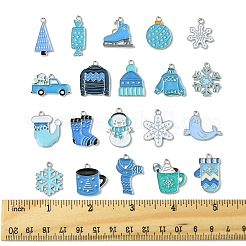 20 pendentif en alliage émaillé sur le thème de l'hiver&nbsp;ENAM-FS0001-97