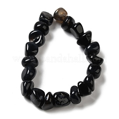 Chapelets de perles perles en agate noire naturelle&nbsp;G-H295-B01-15