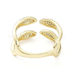 Bagues de manchette ouvertes serpent en zircone cubique transparente&nbsp;RJEW-G287-02G