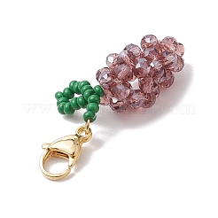 Colgante decorativo con forma de uva y cuentas de vidrio&nbsp;HJEW-MZ00158
