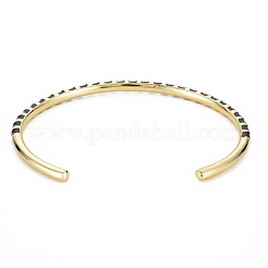 Bracelet manchette torsadé en laiton émaillé&nbsp;BJEW-T020-02F-NF