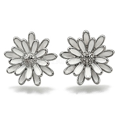 304 Edelstahl Blumen Ohrstecker für Damen&nbsp;EJEW-R023-02P