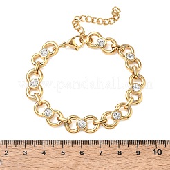 9.5 mm 304 Edelstahl-Gliederarmbänder mit Schleife und Strassen&nbsp;SA-CBA2696-22G