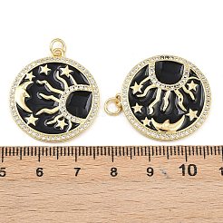 Ciondoli in ottone smaltato con zirconi cubici&nbsp;KK-L251-23G-02