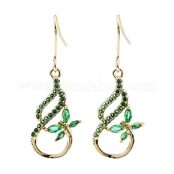 Orecchino pendente con micro pavé di zirconi in ottone color oro chiaro&nbsp;EJEW-Q800-60KCG