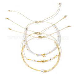 3 bracelet tressé en perles de rocaille en verre pour femmes&nbsp;LM9516