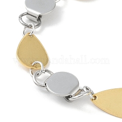 201 Edelstahl-Armbänder mit flachen&nbsp;BJEW-I316-01PG