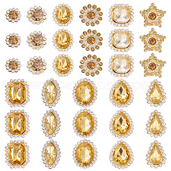 100 strass à coudre en forme de larme/cœur/étoile&nbsp;GACR-TA0001-07G