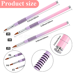 3 Stück 3 Stile Aluminium-Nagelkunst-Pinselstift&nbsp;AJEW-CY0001-57