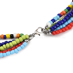 Collane multifilo con perline di vetro bohémien per donna&nbsp;NJEW-JN05354-03