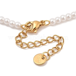 Collares de cuentas de perlas de imitación y conchas sintéticas&nbsp;NJEW-A032-06G-03