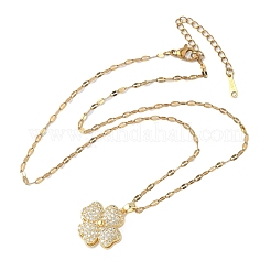 Colliers pendentifs rotatifs en laiton et cristal strass&nbsp;NJEW-P331-01C-G