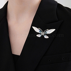 Broche de mariposa de resina brillante con rhinestone de cristal&nbsp;LS-JEWB-P016-04P-03