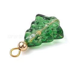 5 pendentif en verre avec perles en laiton&nbsp;PALLOY-JF03033