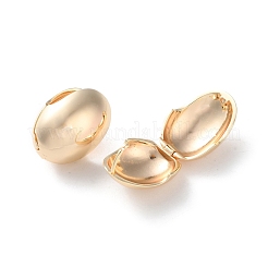 Boucles d'oreilles créoles ovales en laiton plaquées longue durée&nbsp;EJEW-S241-01G