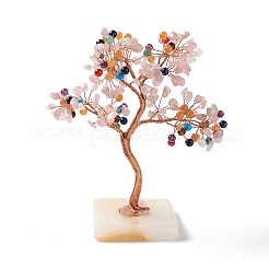 Décoration d'affichage d'arbre de pierres précieuses naturelles&nbsp;DJEW-G027-06RG-02