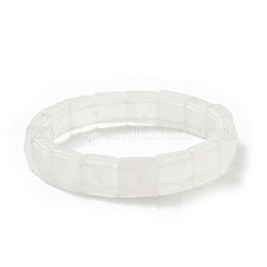 Bracelets extensibles en perles carrées de cristal de quartz naturel pour femmes et hommes&nbsp;BJEW-C097-06W