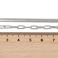 Anlaufgeschützte doppellagige Halskette aus 304 Edelstahl mit Büroklammern und Fischgrätenketten für Männer und Frauen&nbsp;NJEW-E046-01P