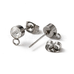 304 orecchini a bottone in acciaio inossidabile&nbsp;STAS-WH0029-44C-P
