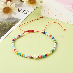 Bracelets de perles tressées en fil de nylon&nbsp;BJEW-JB06448-01
