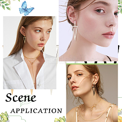 3 paire de boucles d'oreilles pendantes triangulaires creuses en alliage de 3 couleurs pour femmes&nbsp;EJEW-AN0003-03