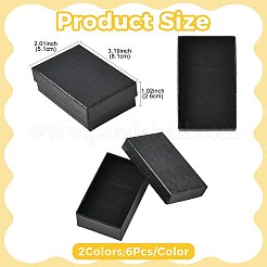 12 Stück Schmuckverpackungsboxen aus muschelförmigem Papier in 2 Farben mit schwarzem Schaumstoffeinsatz&nbsp;CON-FS0001-28B