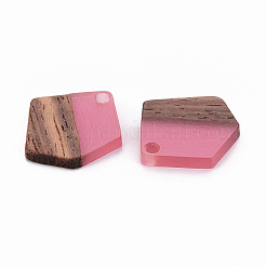 Pendentifs en résine transparente et bois de noyer&nbsp;RESI-S384-003A-B03