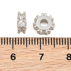 Perline di zirconi cubici trasparenti con pavé di ottone&nbsp;CU-CBA6A75-19B-P