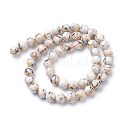 Zusammengebaute synthetische Türkis- und Muschelperlenstränge&nbsp;X-G-S212-8mm-02