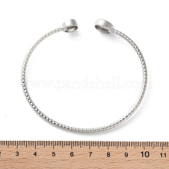 Bracelet manchette ouvert en zircone cubique transparente&nbsp;BJEW-G737-01P-02